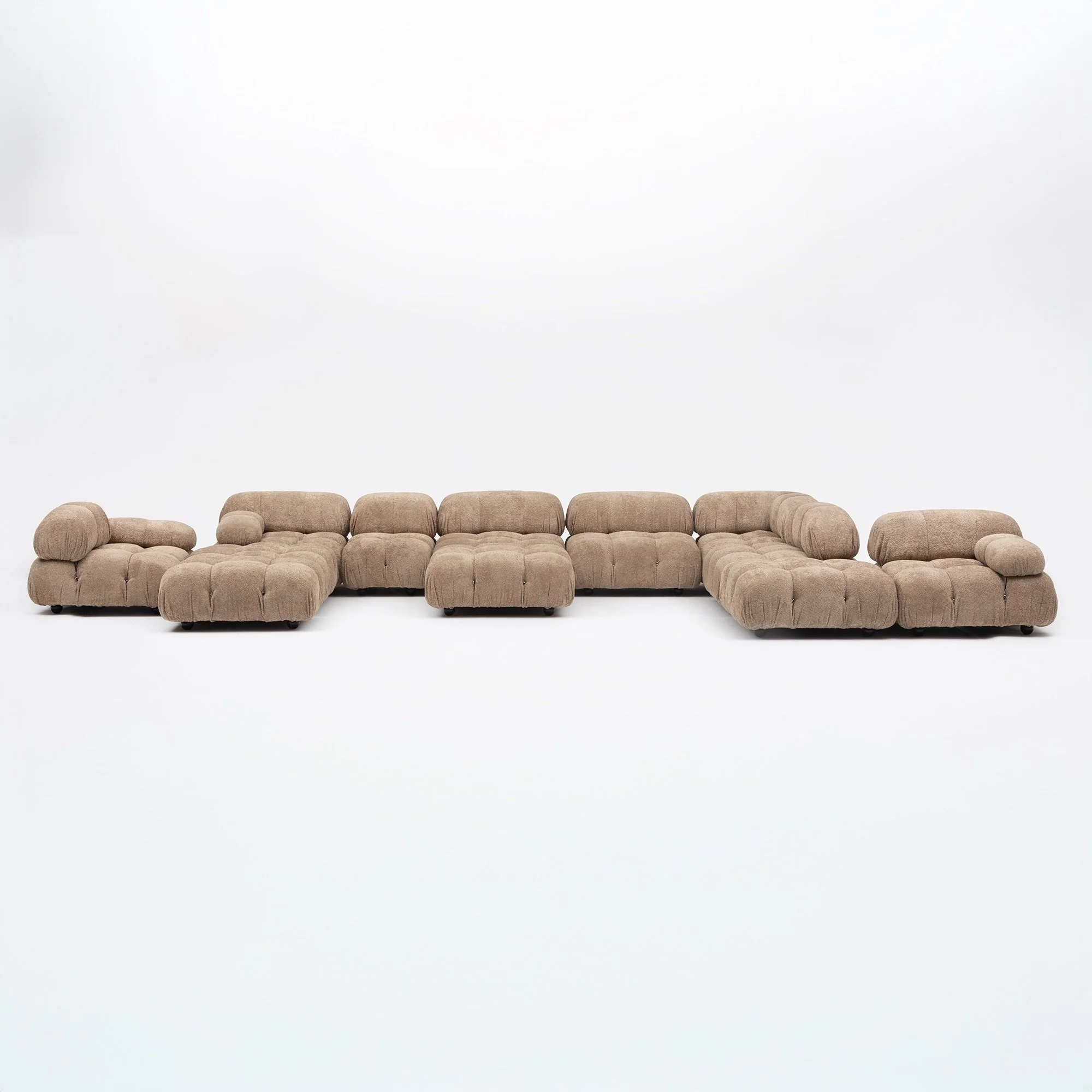 Mario Bellini Camaleonda Modular Sectional for B&B Italia, 1970s, 15 Pieces, New Bouclé