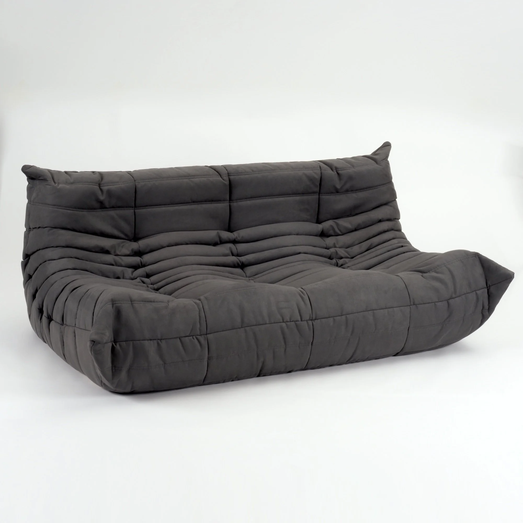 Restored Ligne Roset Togo 3-Seater Sofa in Charcoal Grey