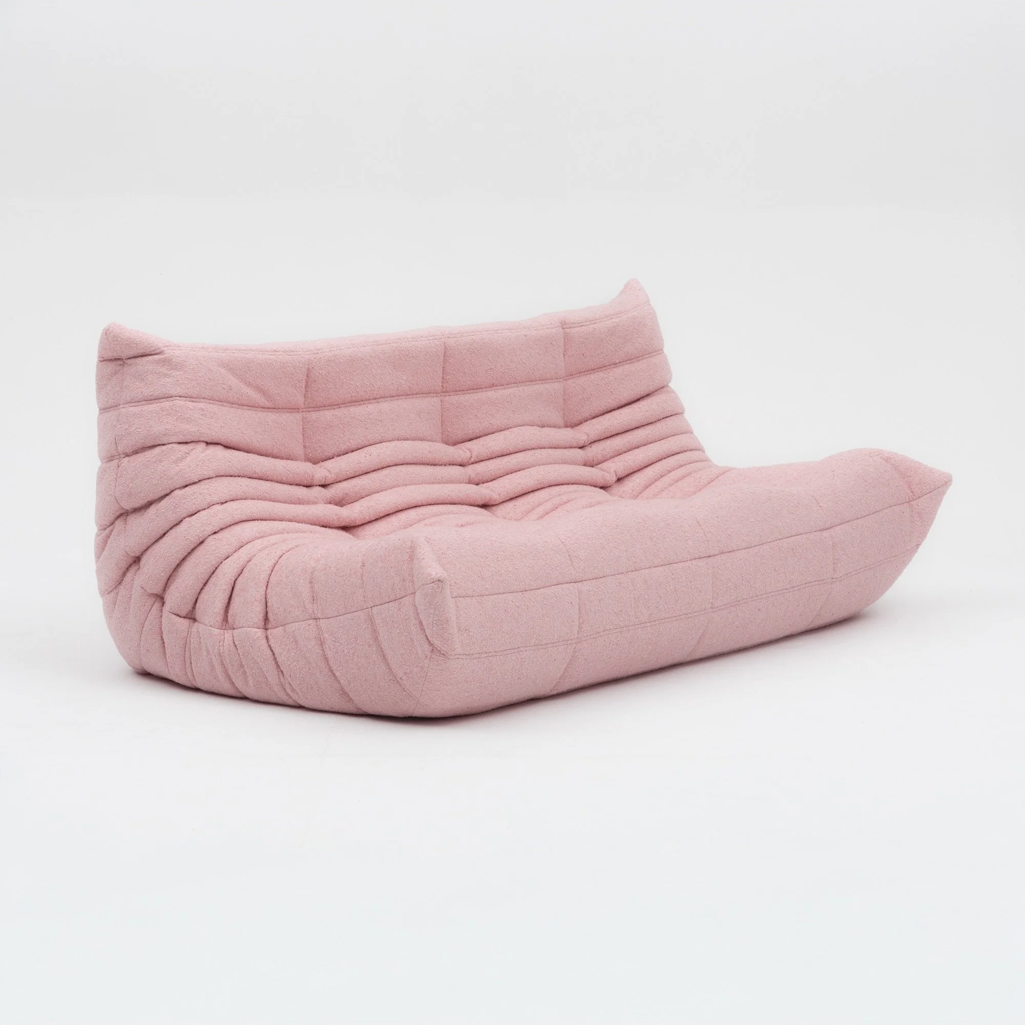 Authentic Ligne Roset Togo 3-Seater in Soft Flamingo Bouclé - Restored & Sourced in Europe