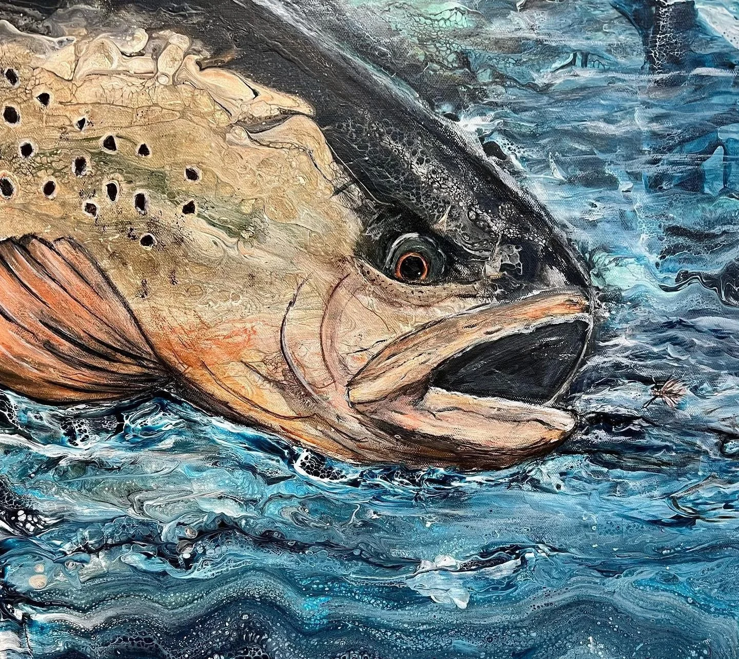 Leaping Trout Canvas Art