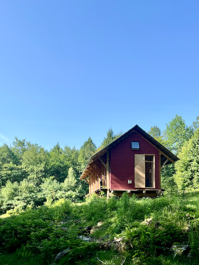 Off-Grid Contemporary Timber Frame Cabin North Elevation.png
