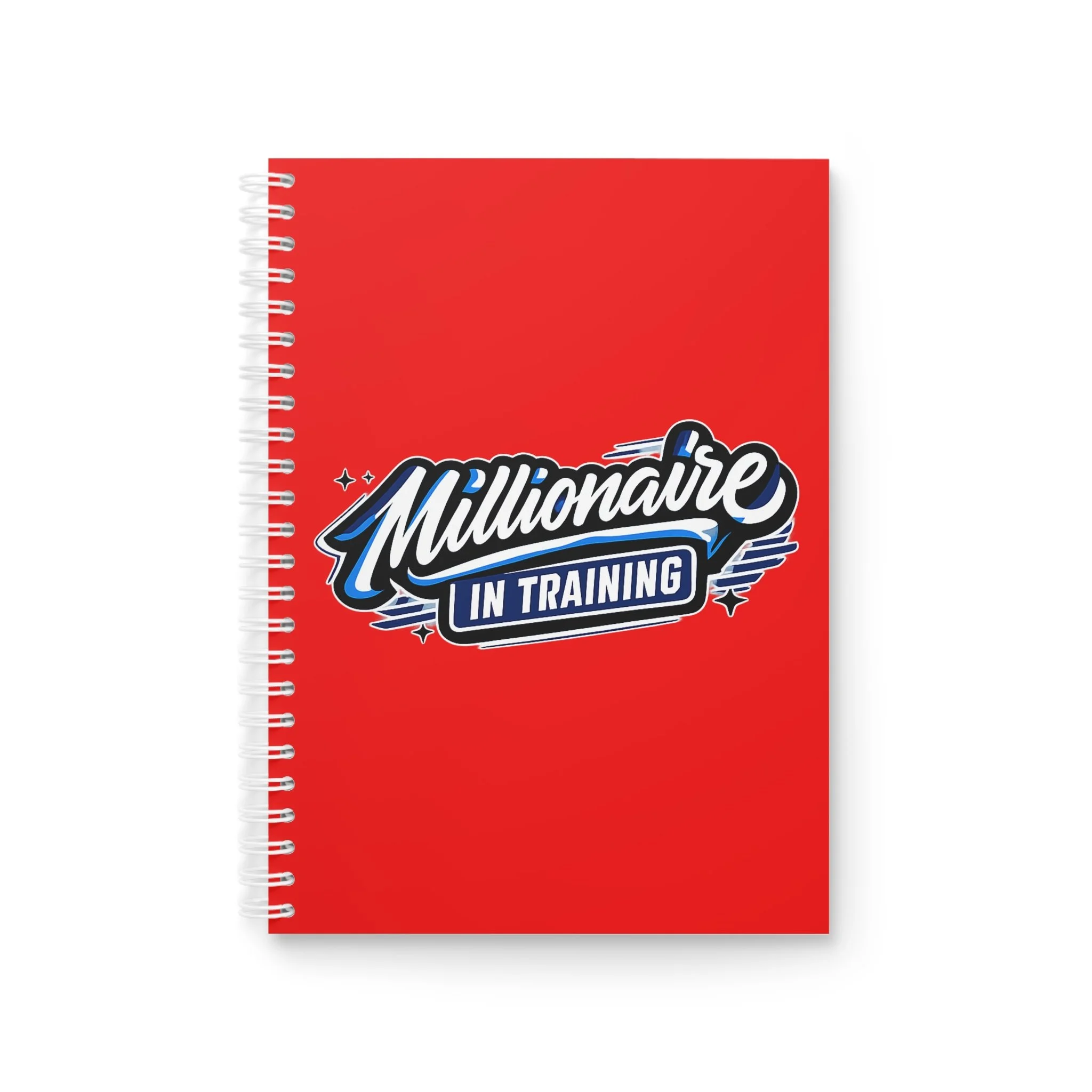 Millionaire in Training Spiral Notebook | Financial Freedom Journal, Red Cover