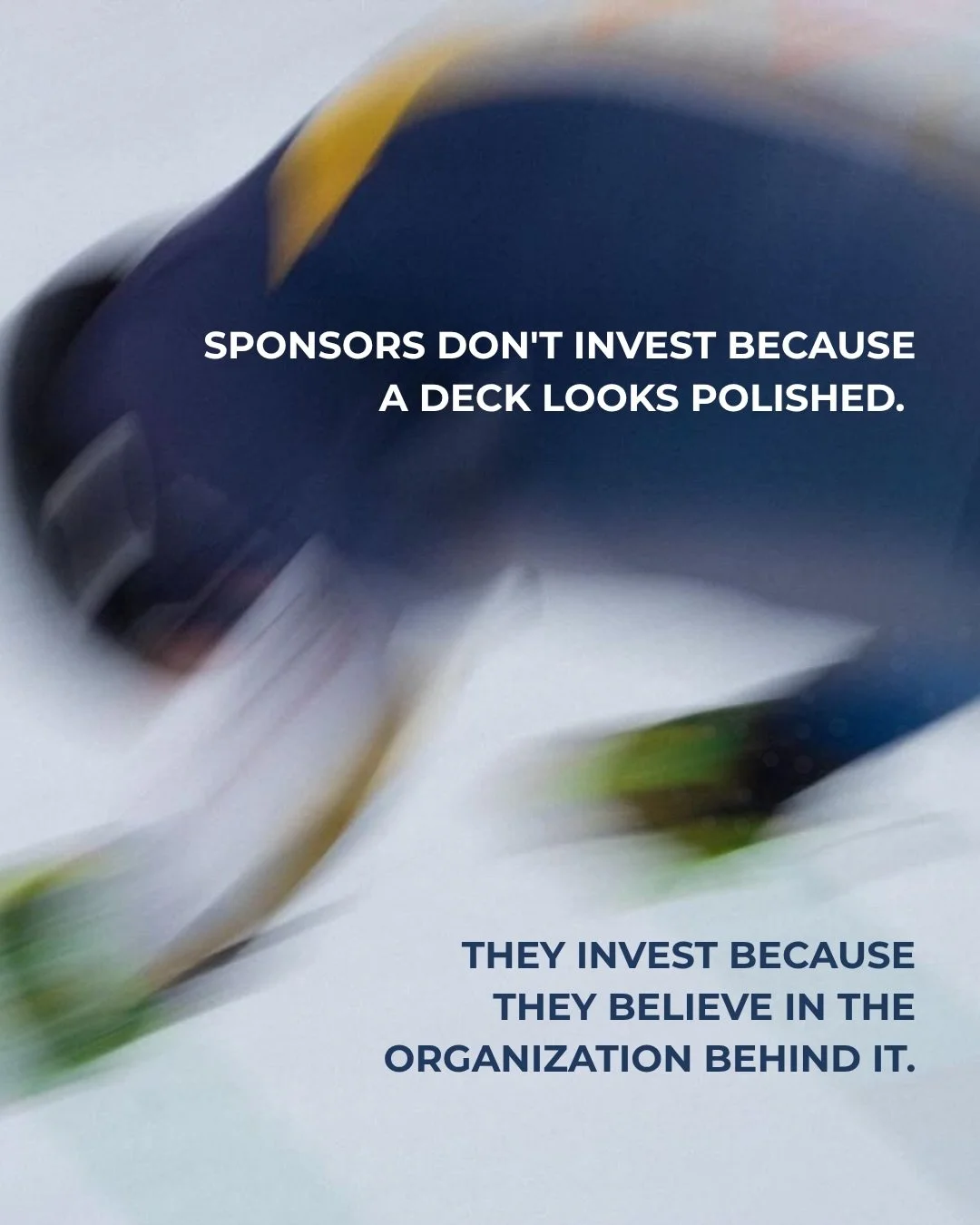 One of the biggest misconceptions in sport is that sponsorship begins with a sponsorship deck.

Sponsors want to see a strong brand, consistent communications, compelling stories, engaged members, active digital channels, and a clear vision for the f