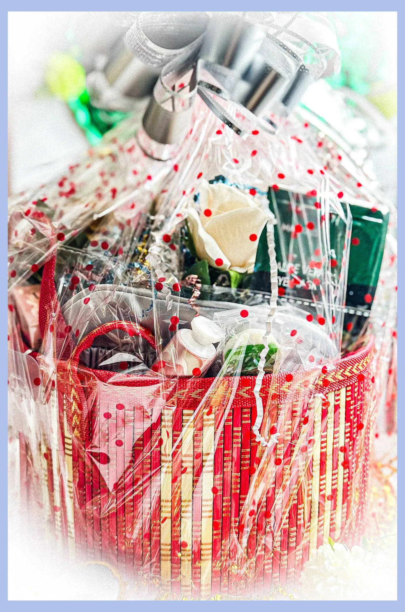 Decorative Red Themed Gift Basket for Any Occasion for Ladies