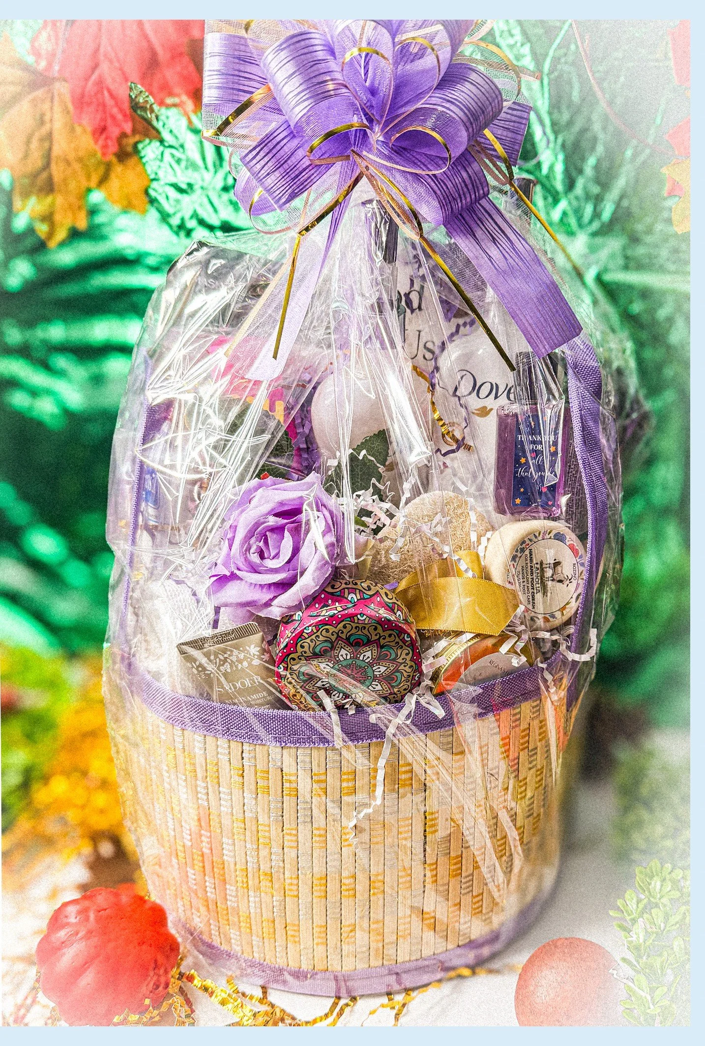 Purple Self-Care Basket for Ladies