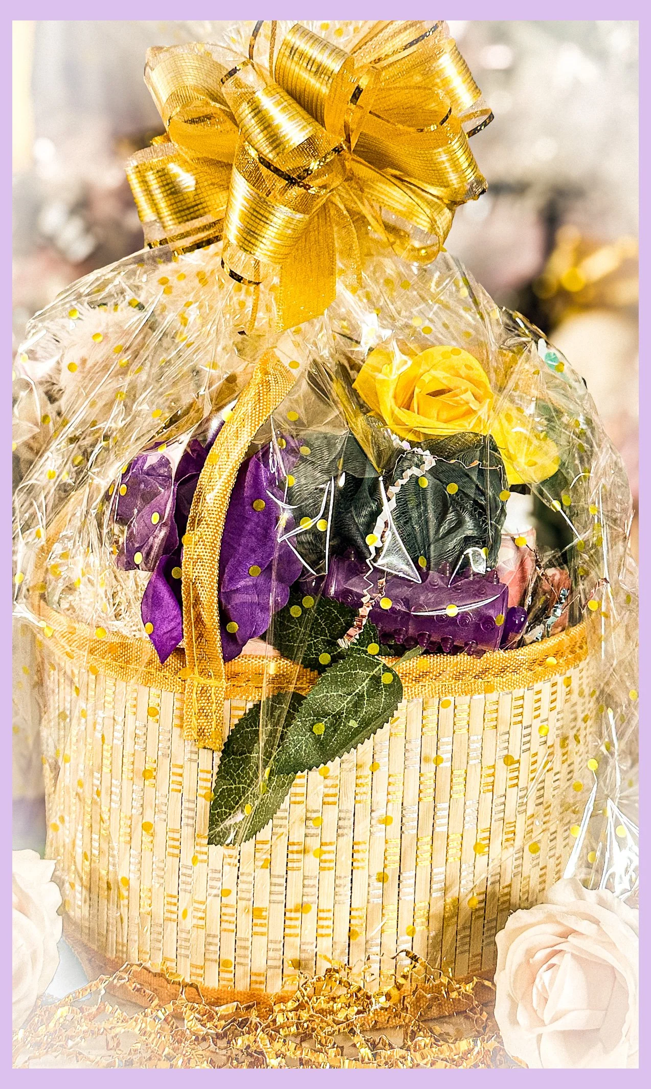 Elegant Yellow Gift Basket for Any Occasion for Ladies