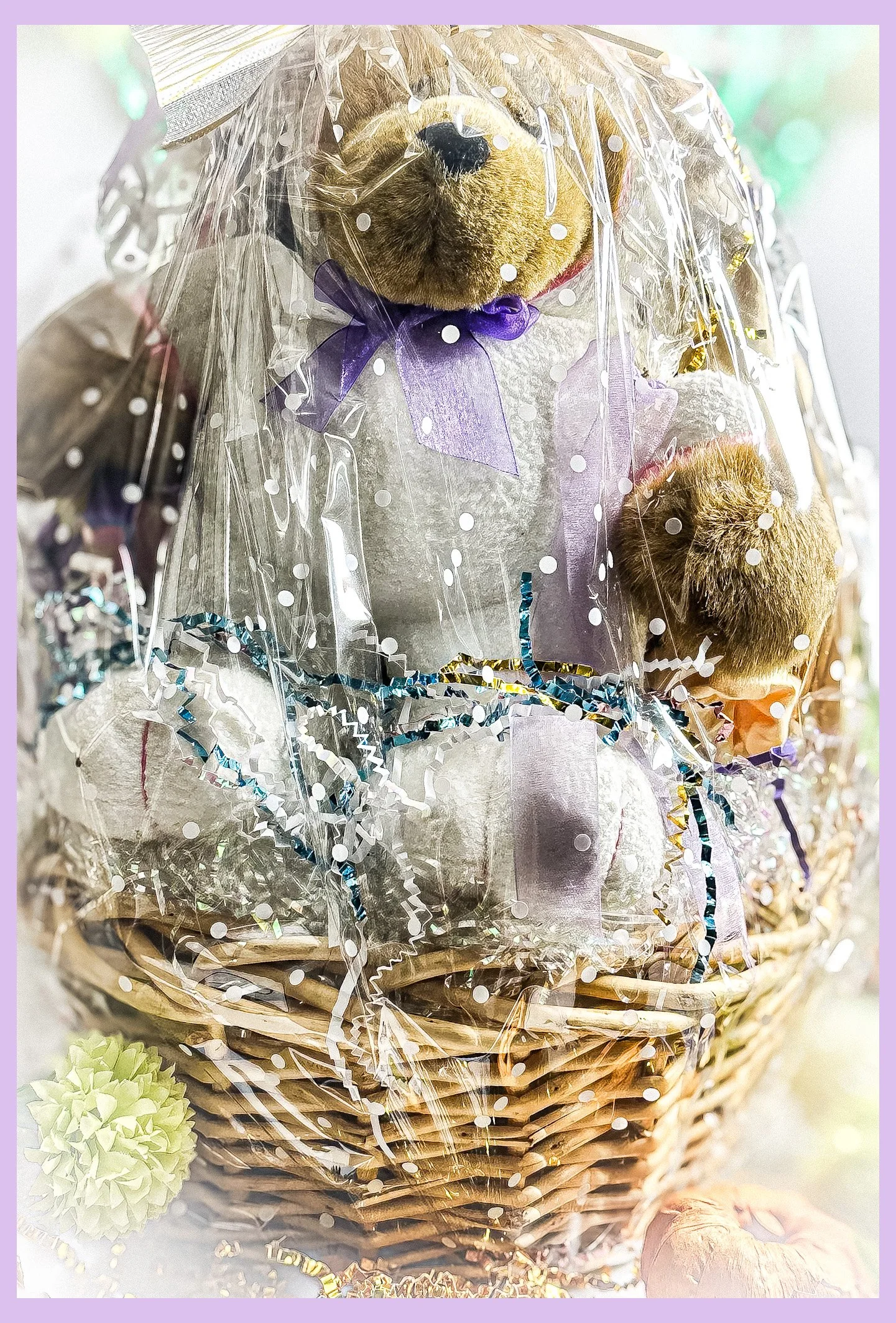 Charming Plush Bear Gift Basket for Any Occasion for Ladies - Medium Size
