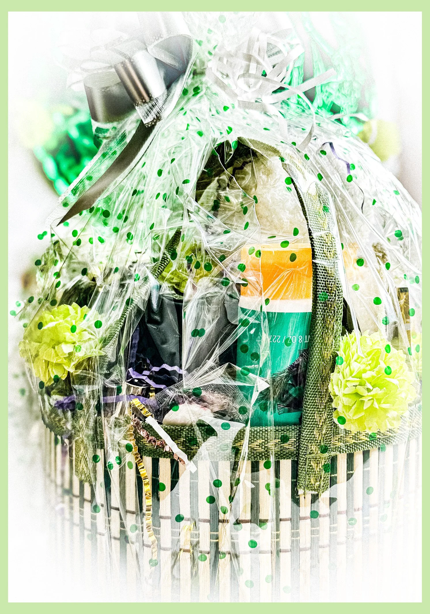 Charming Green Themed Gift Basket for Any Occasion for Ladies