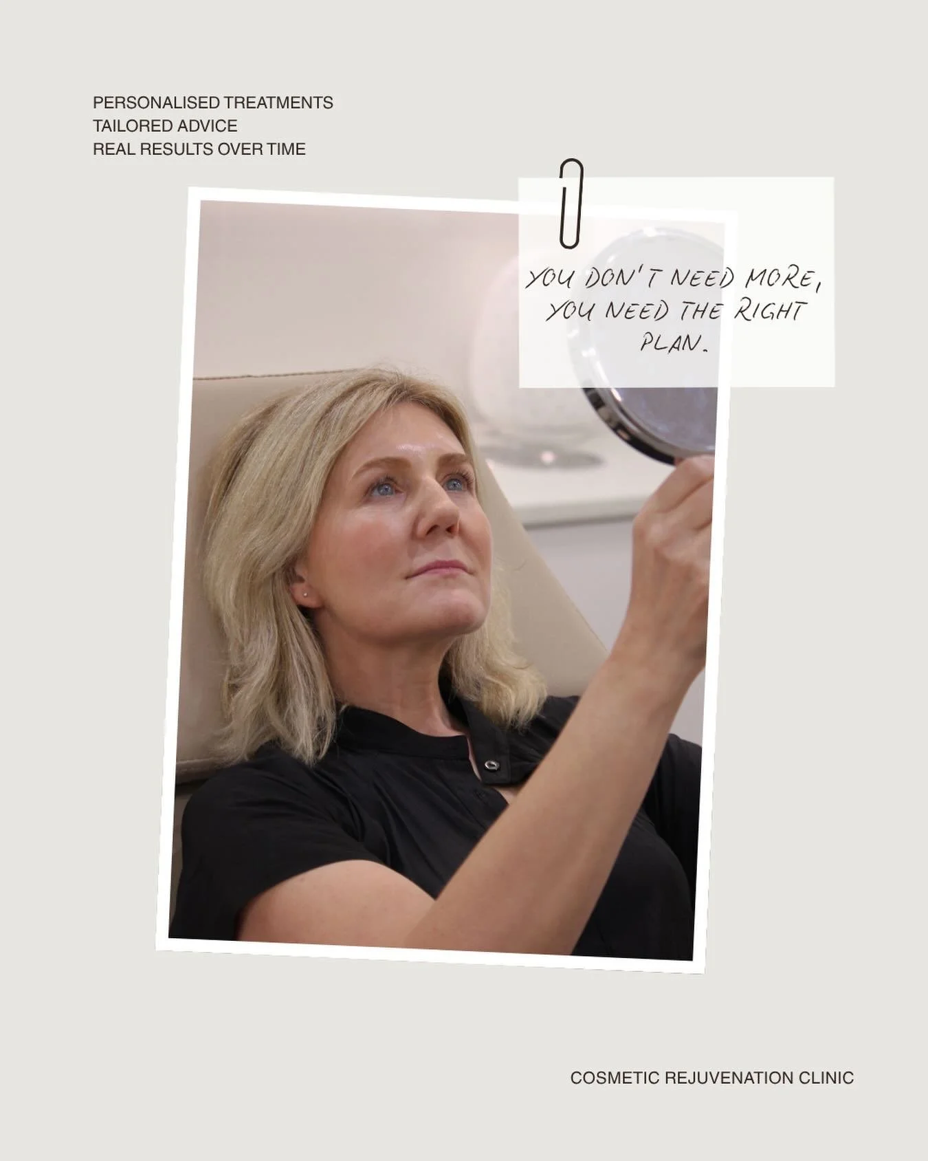 Most people think they need more treatments, more products, more steps. But our skin doesn&rsquo;t respond to more&hellip;It responds to the right approach

At Cosmetic Rejuvenation Clinic everything starts with understanding your skin. From here we 