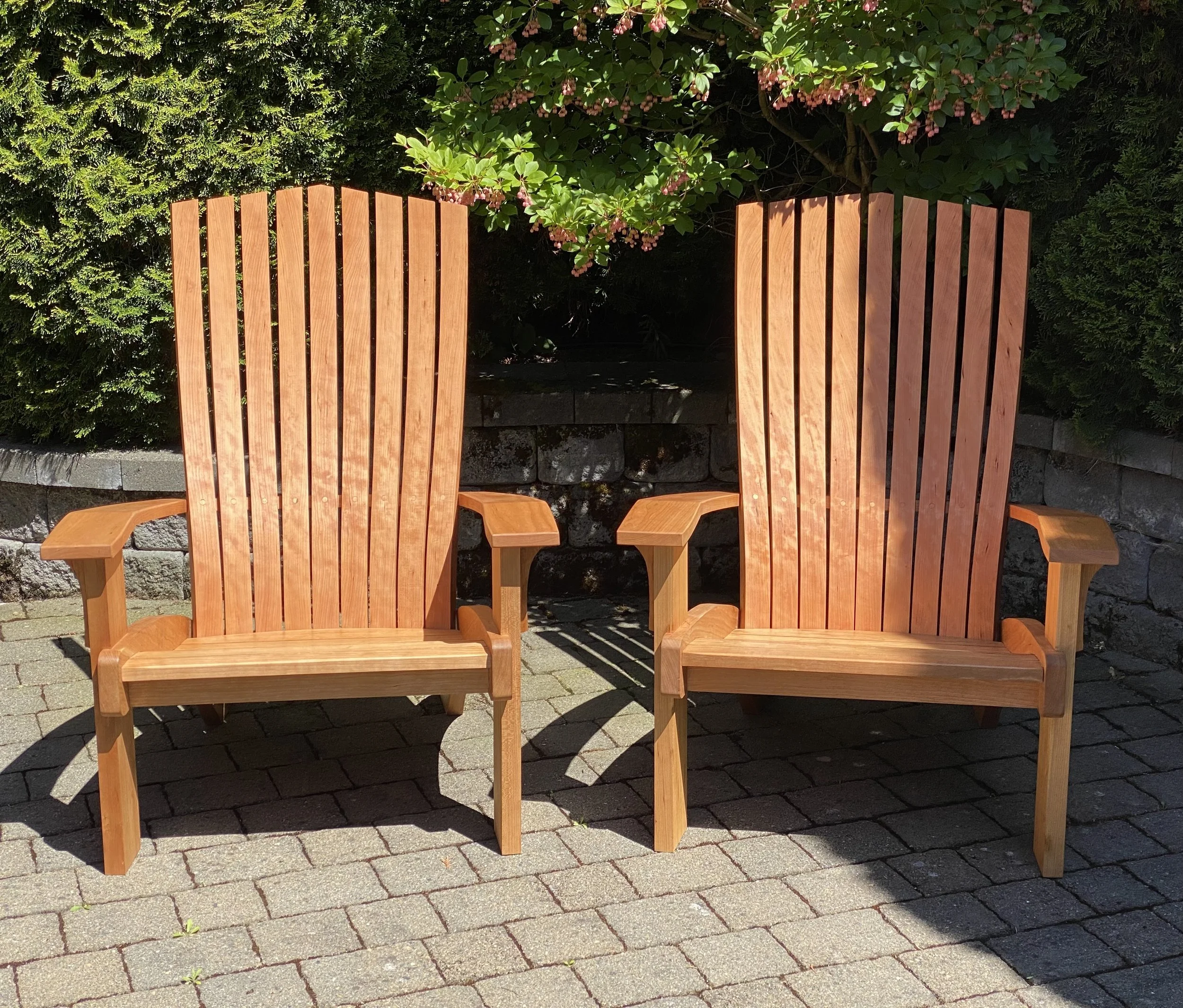 ADIRONDACK CHAIRS, front view | cherry | tom mclaughlin design (epic woodworking) | built from full size drawings