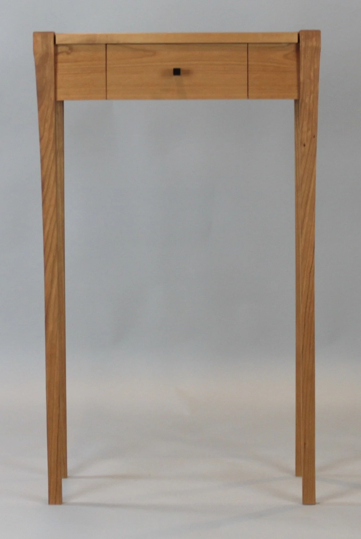 ANNE'S ENTRY TABLE, front view | cherry with  hand-crafted wenge drawer pull | 30”H x 21.5”W x 11.5”D