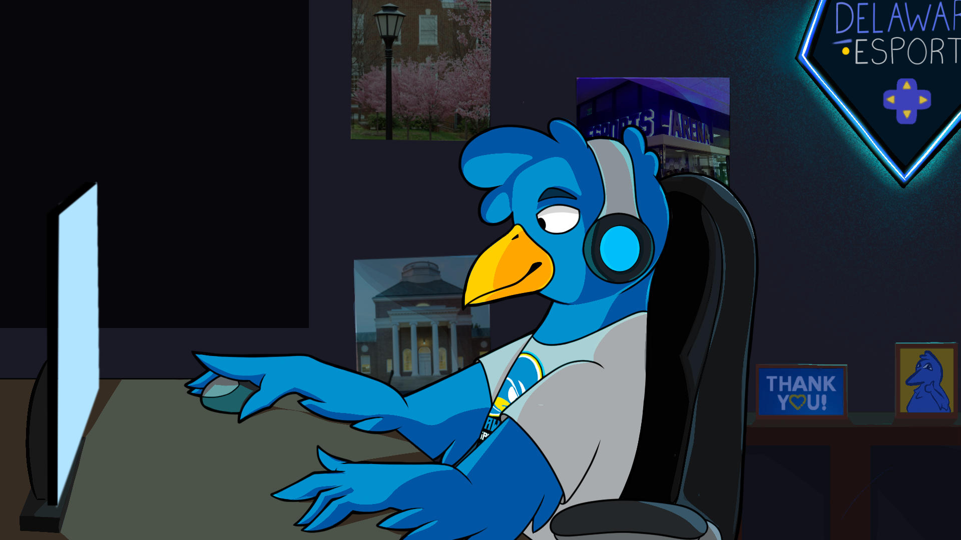 "Night Time Waiting Screen", 2026, Color and Lighting by Jillian Geiter, Procreate, 1080p. Used For "I Heart UD Day" 24 hour Twitch Stream