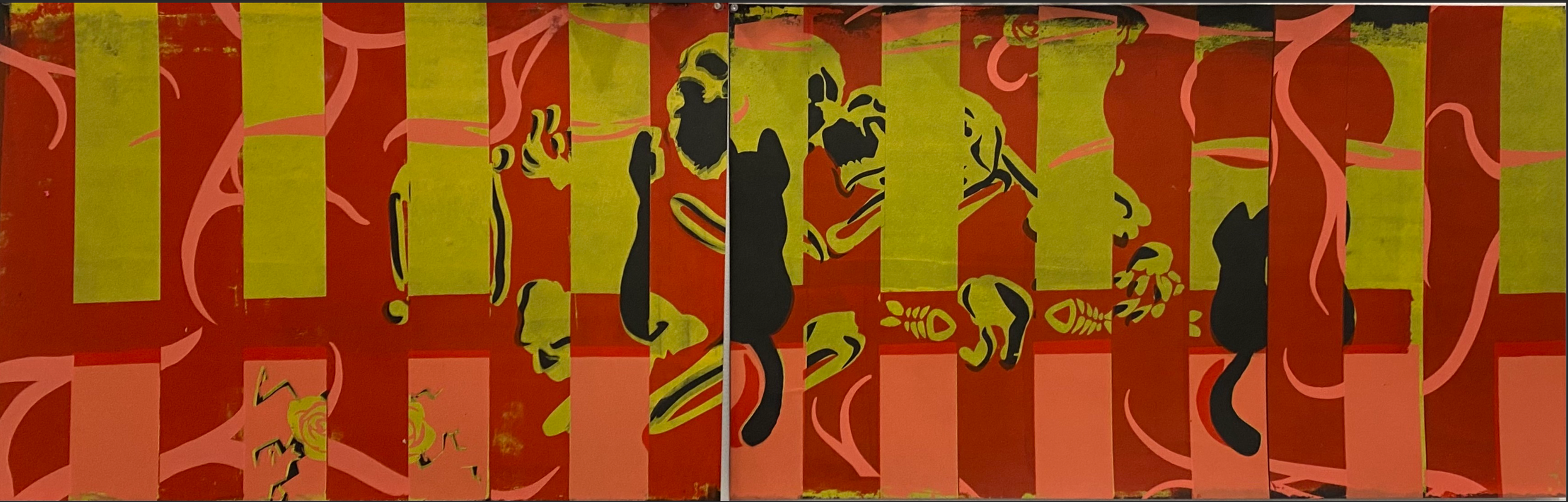 Jillian Geiter, "Cycles", 2025, Lenticular Screen Print on Black Card Stock, 20"x30" 