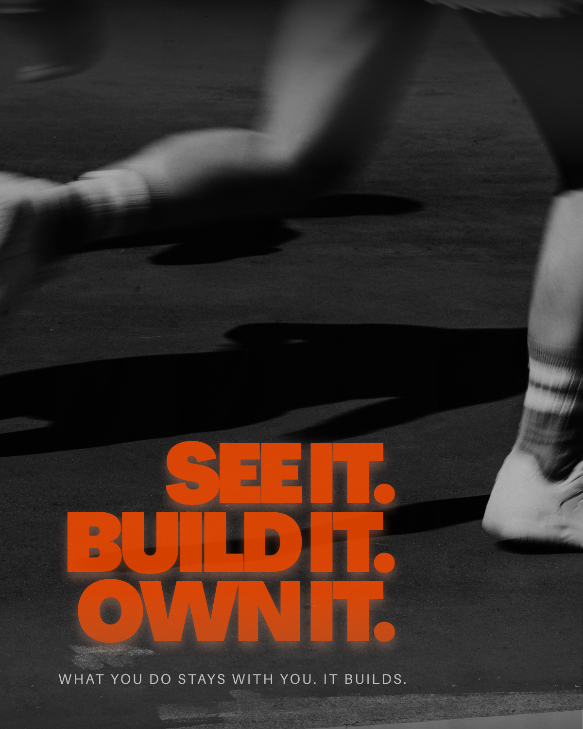 Close-up fitness shoe image with orange BODDI text about habits, consistency, and building lasting results.