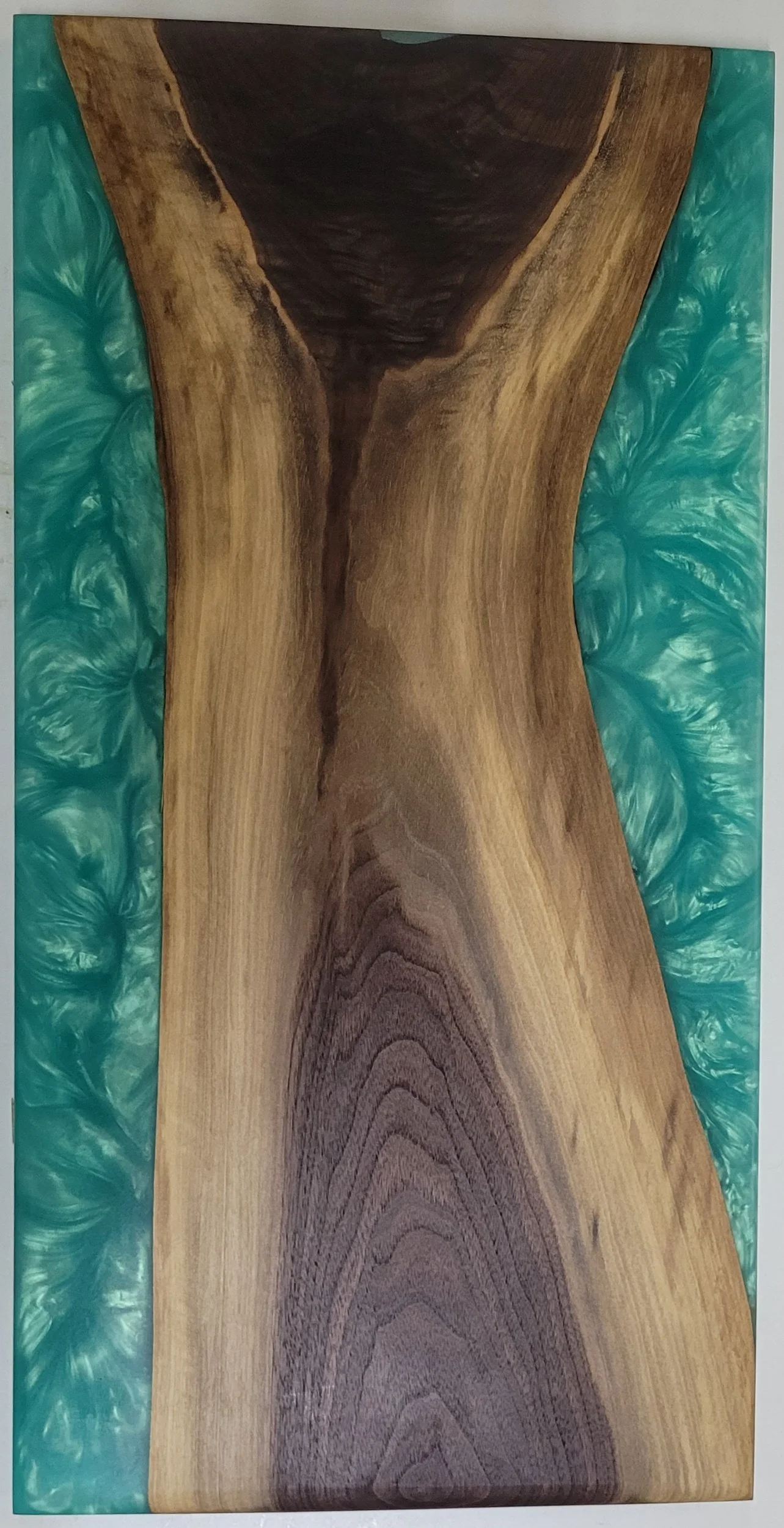 12" X 24" cutting board
Black Walnut and Seafoam