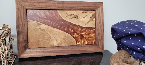 12" X 24" Framed wall hanging
Black Walnut and copper