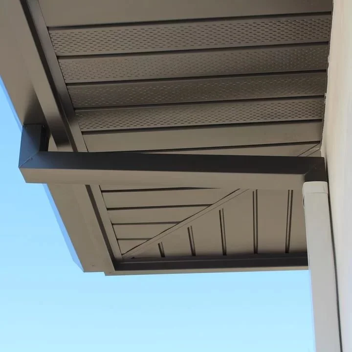 Eaves and roofline areas on residential home where wasp activity commonly begins