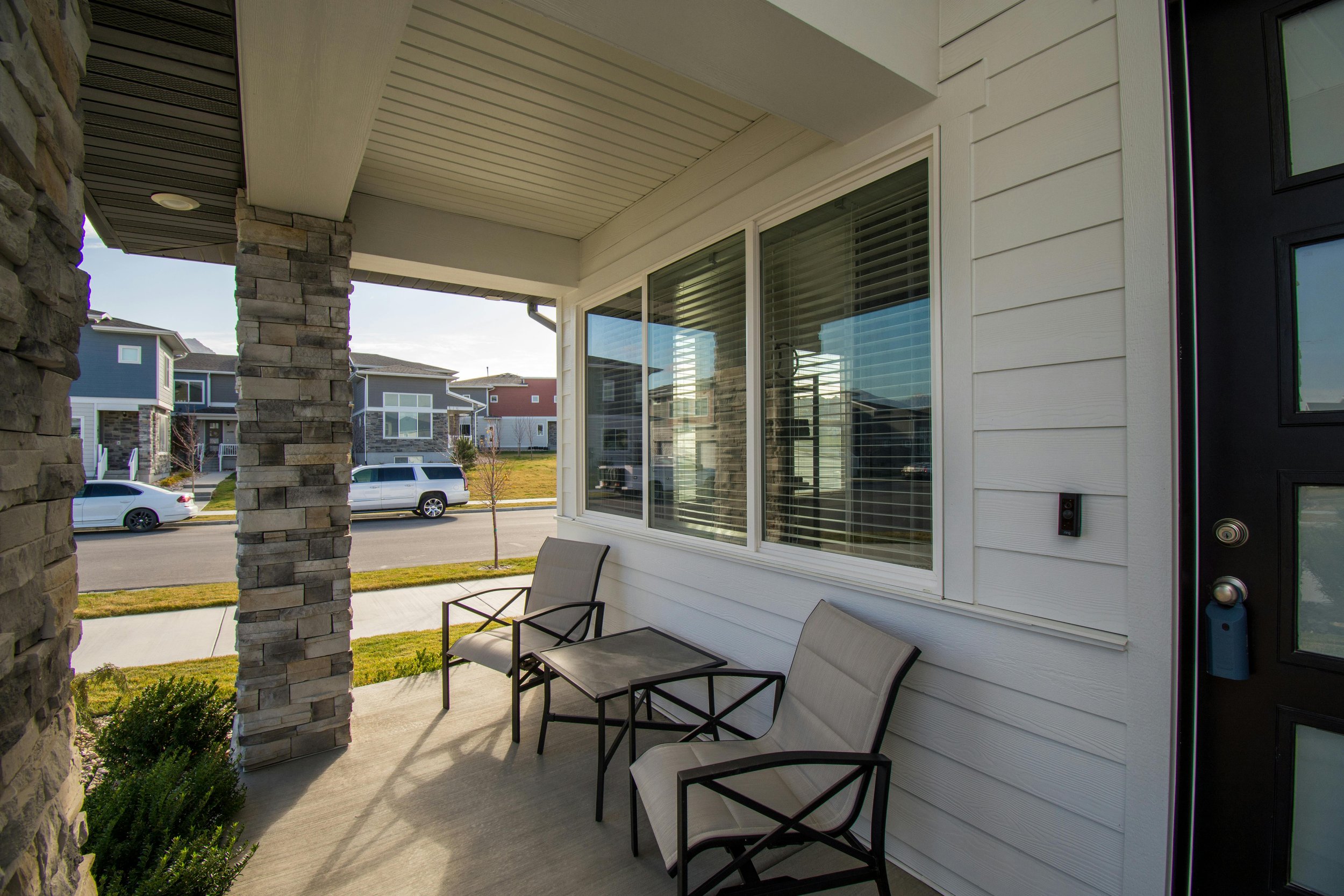 Exterior patio and foundation areas around Lehi Utah home where pests may find entry points
