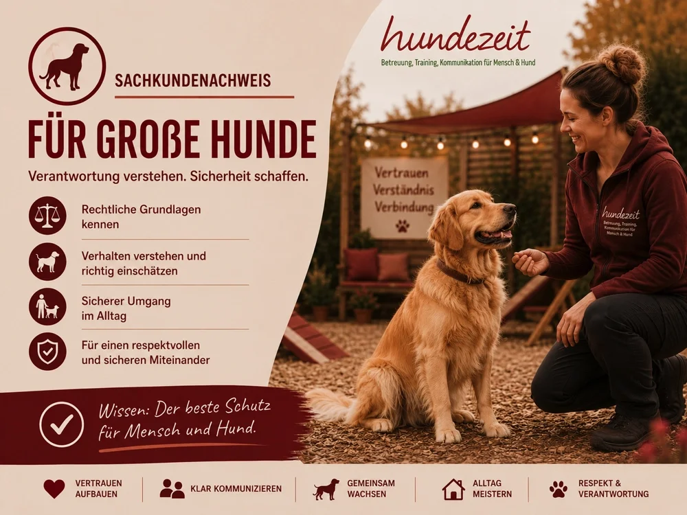 Hundehalterin mit Golden Retriever beim Online-Sachkundenachweis NRW für große Hunde – persönliche Betreuung von HUNDEZEIT.