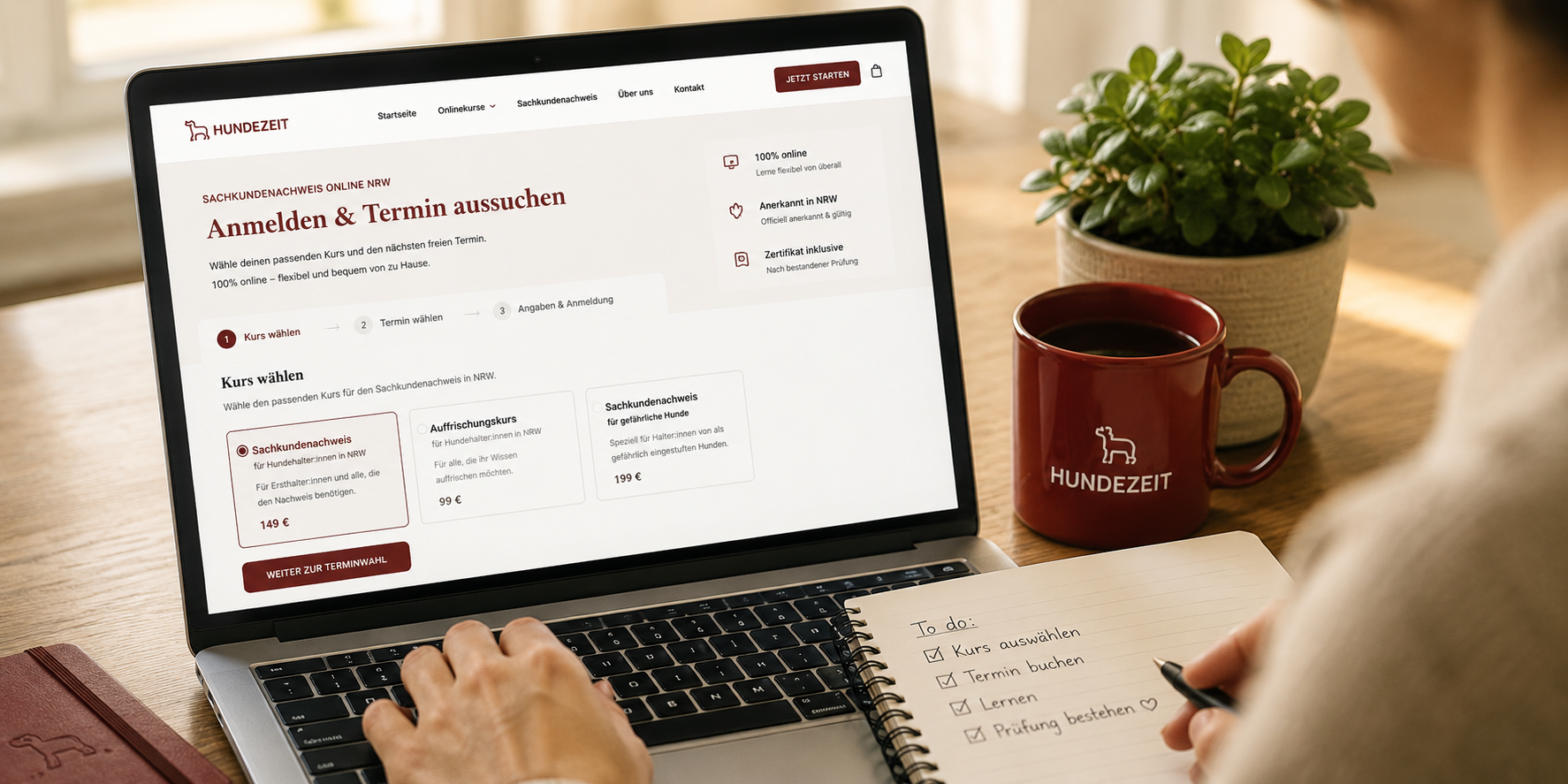 Suche dir einen Termin aus und buche deine Prüfung zum Sachkundenachweis online