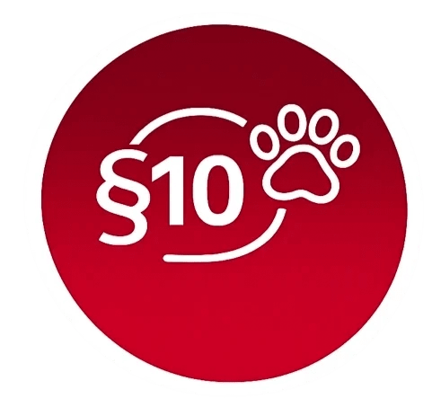 Symbol für den Sachkundenachweis nach § 10 LHundG NRW – Informationen für Halter von Hunden bestimmter Rassen in Nordrhein-Westfalen.