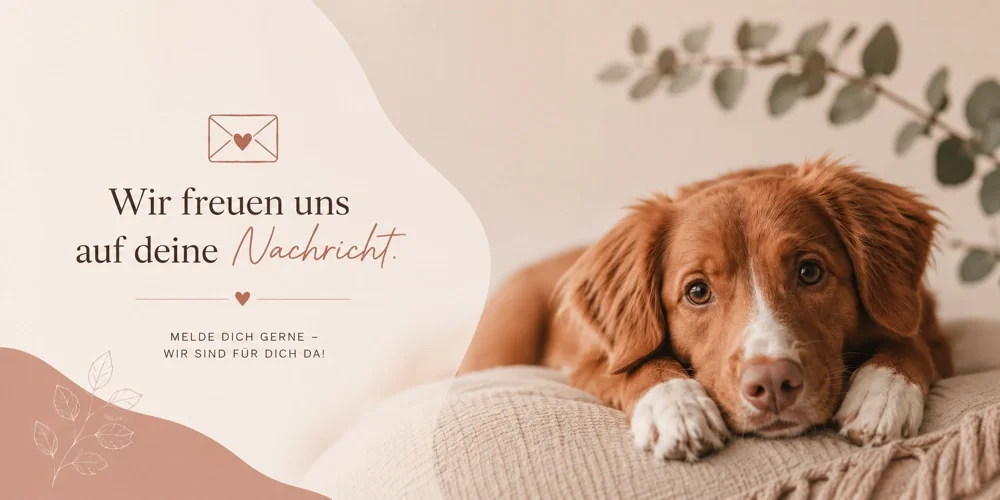 Kontaktaufnahme mit HUNDEZEIT in Hürth für Hundebetreuung, Hundetraining und weitere Angebote rund um Mensch und Hund. Wir freuen uns auf deine Nachricht.