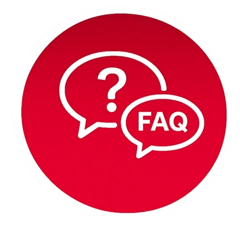FAQ-Symbol für den Online-Sachkundenachweis NRW mit Antworten auf häufige Fragen zu Prüfung, Terminen, Kosten und gesetzlichen Voraussetzungen.
