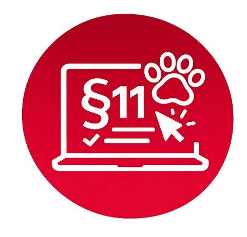 Symbol für den Ablauf der Online-Prüfung zum Sachkundenachweis NRW – Prüfung per Videotelefonie für große Hunde nach § 11 LHundG NRW.
