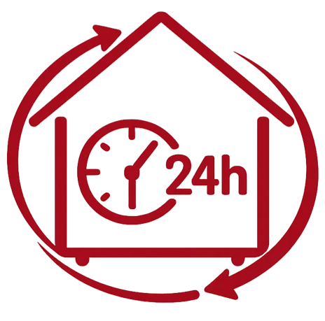 Symbol für die 24-Stunden-Betreuung bei HUNDEZEIT Köln. Rund-um-die-Uhr-Betreuung für Hunde mit persönlicher Fürsorge, festen Abläufen und einem familiären Umfeld.