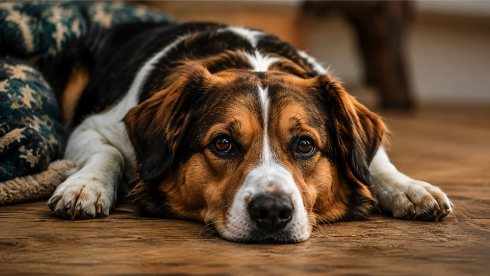 Ruhiger Familienhund als Symbol für artgerechte Haltung, Vertrauen und eine entspannte Mensch-Hund-Beziehung.