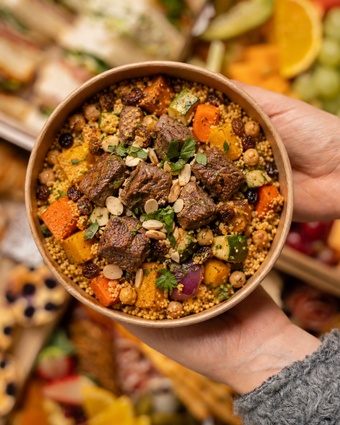 Moroccan Cous Cous with Beef Salad