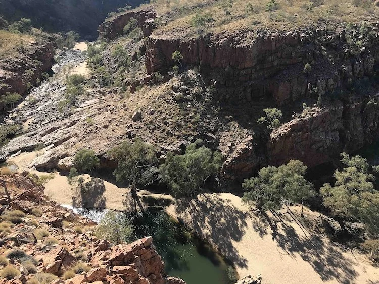 View from the lookout looking down into the Gorge