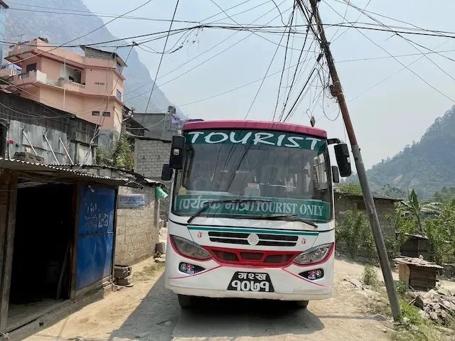 Our bus from Pokhara to Darbang