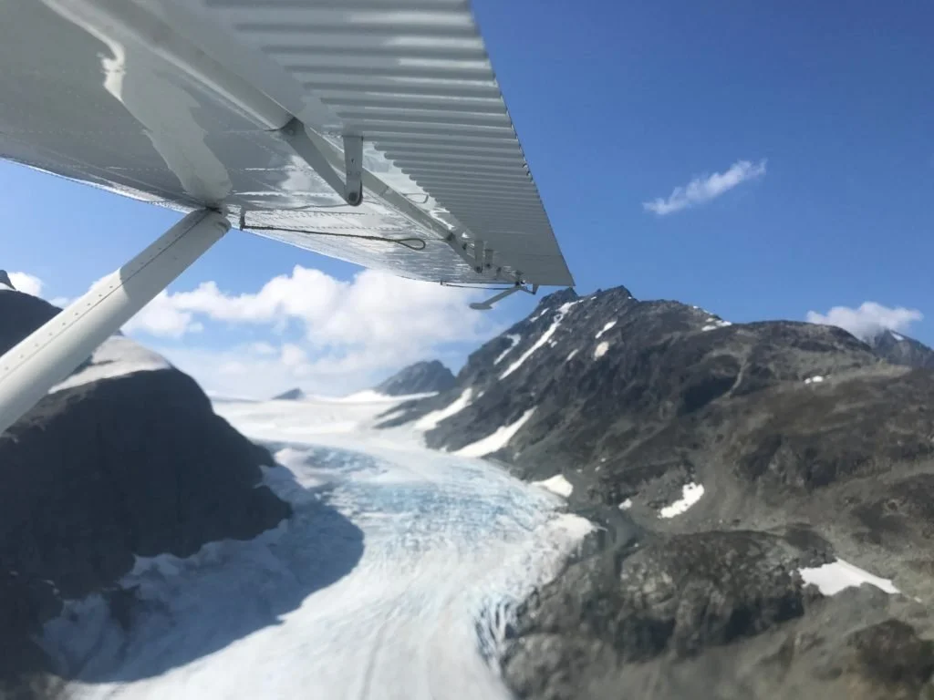 Flying over Monarch Ice Field