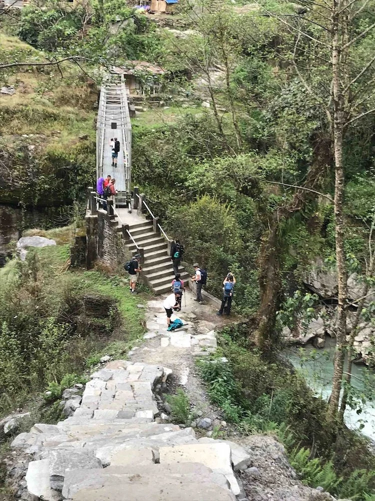 Down to the river crossing then all the way back up!