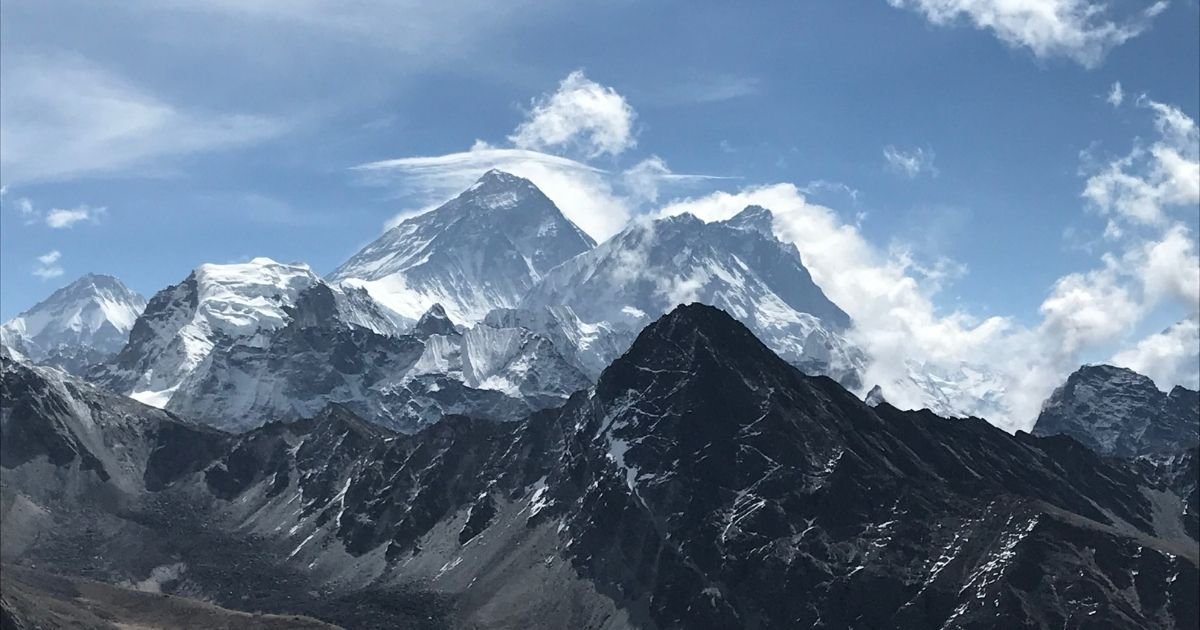  View of Mt Everest,  Lhotse and Makalu from the top of Gokyo Ri