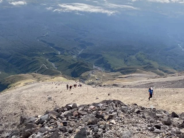 Coming up the long scree slope