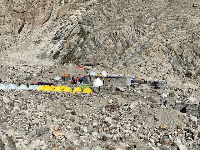 Campsite on the Baltoro Glacier