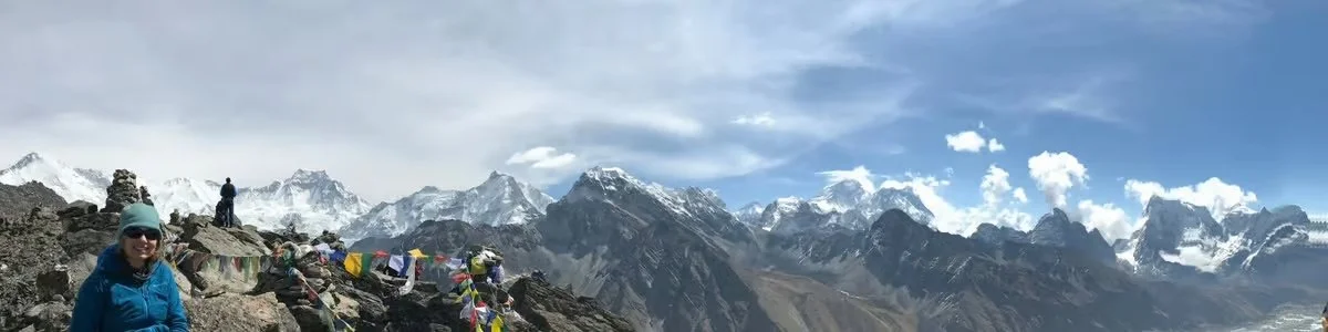 Panorama from Gokyo Ri, including Everest, Lhotse and Makalu