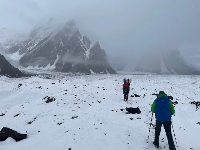 Snow on the way back down