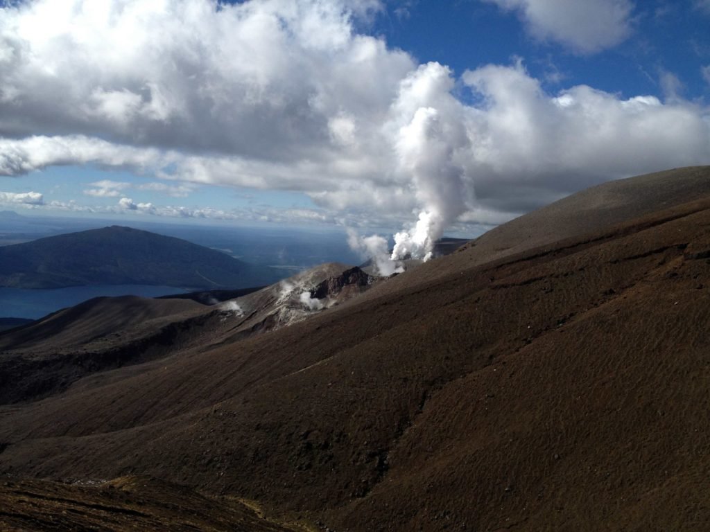 Volcanic activity on the northern slopes