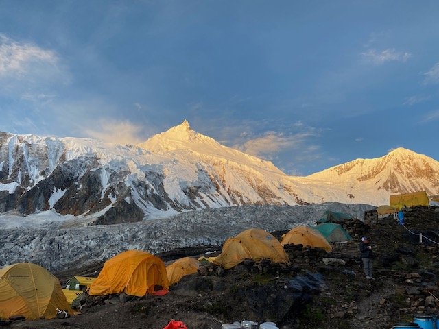 View of Manaslu from base camp