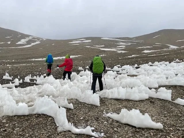trekkers Heading towards the French Col