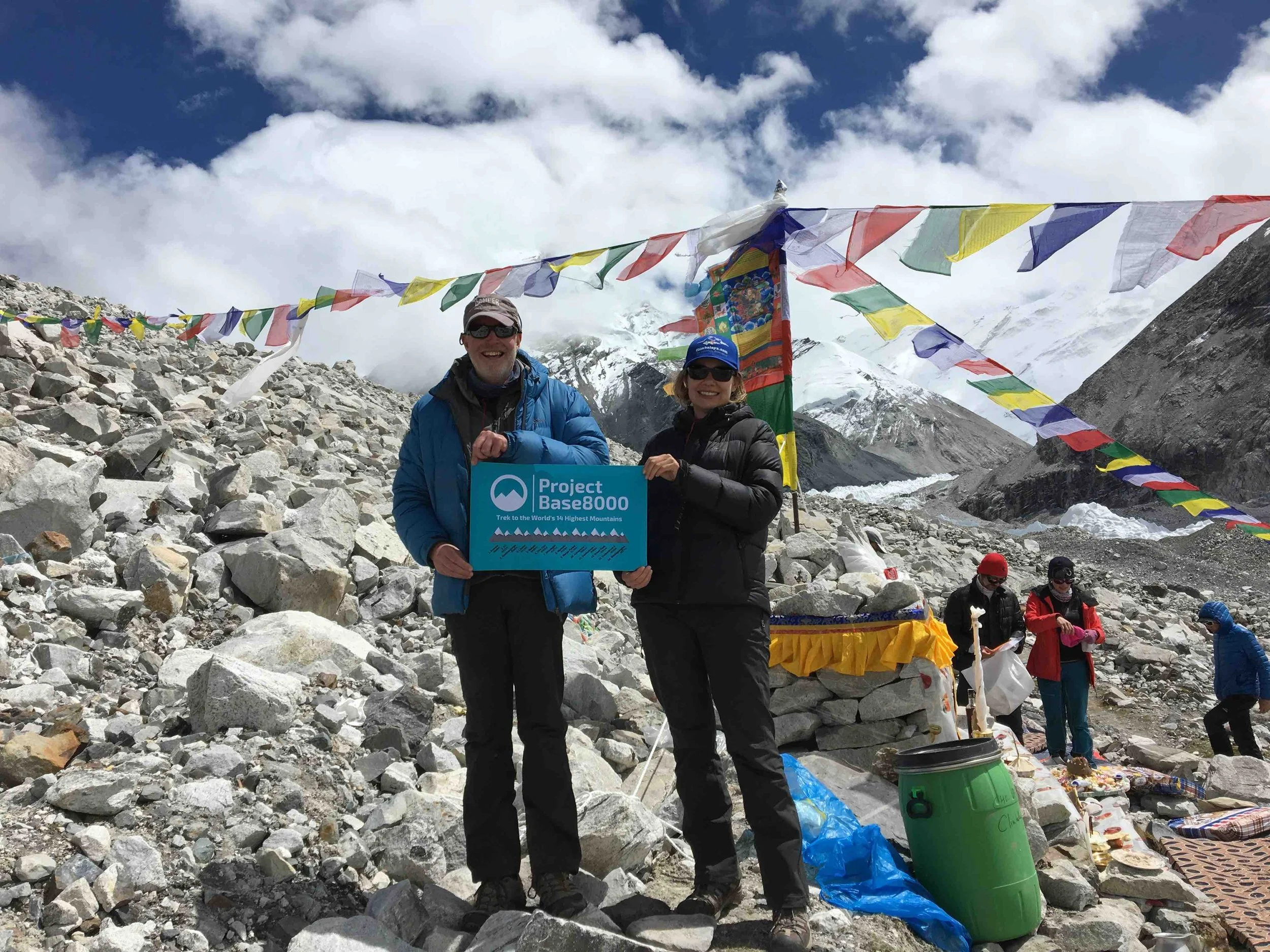 Project Base8000 team members at Cho Oyu Advance Base Camp in Tibet China