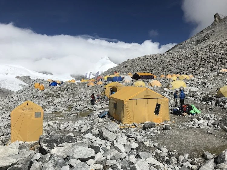 Tents at Cho Oyu Advance Base Camp
