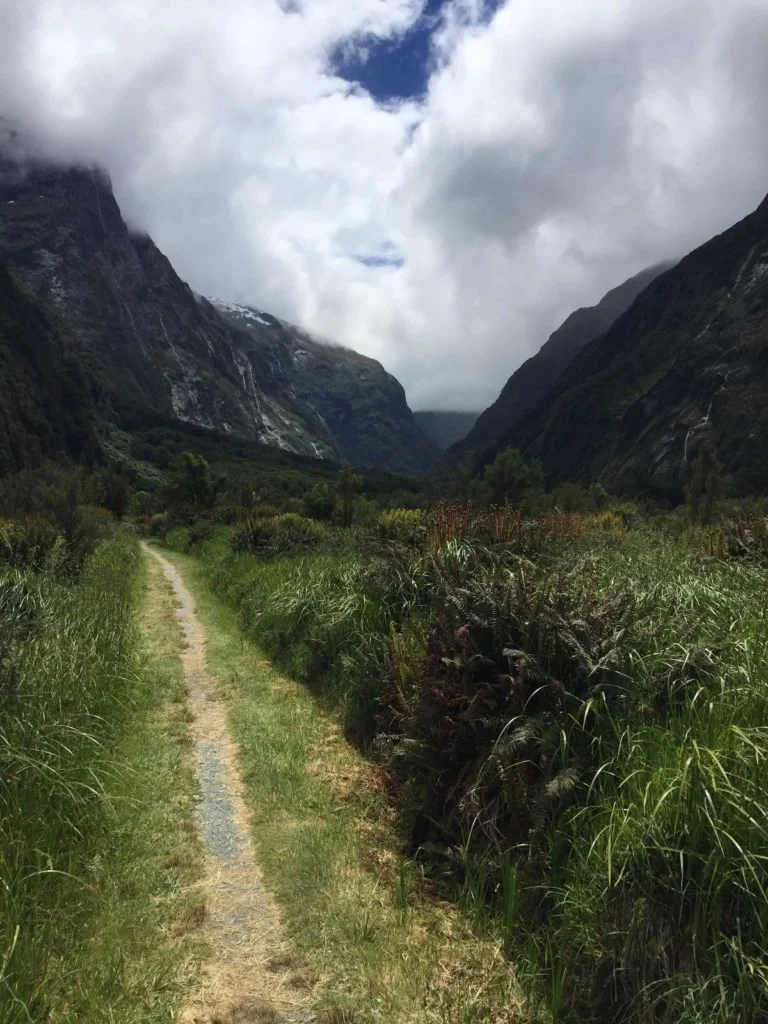 trail through narrow valley