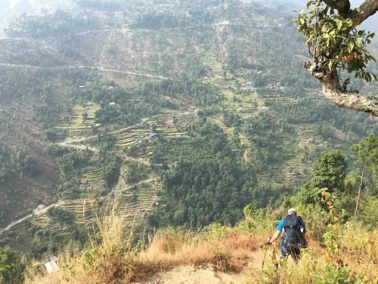 The big descent to Happu Khola