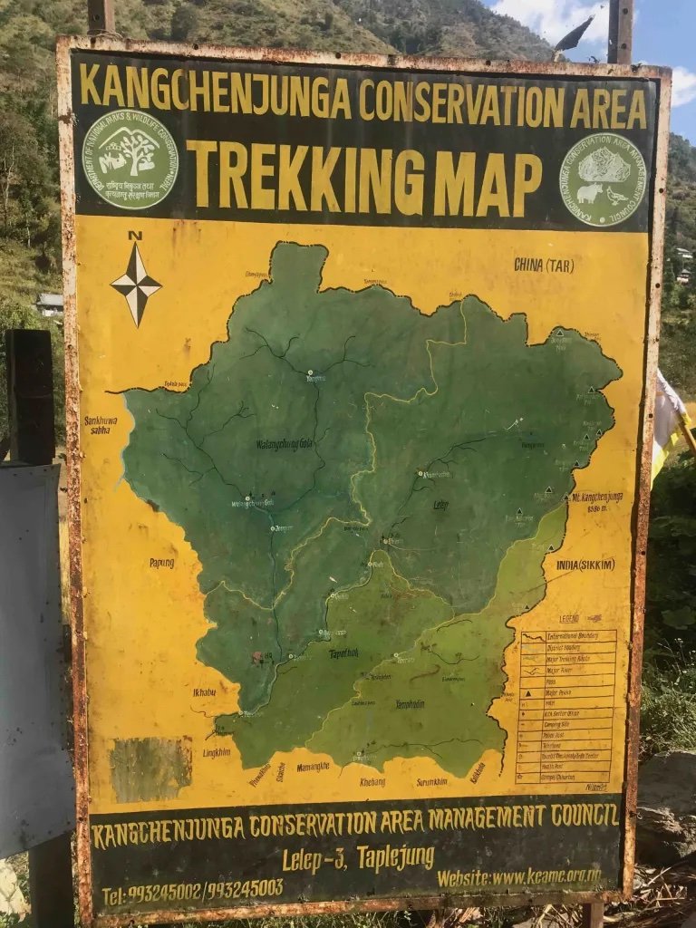 map of Kanchenjunga Conservation Area