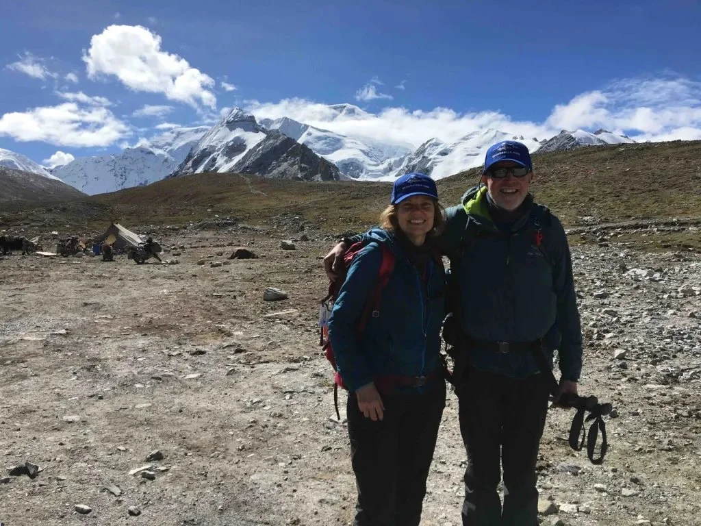Intermediate camp with Cho Oyu in the background