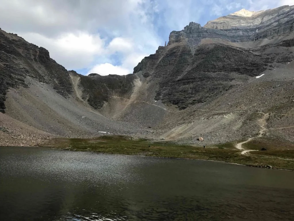Minestimma Lakes, looking up towards a series of switchbacks to Sentinel Pass
